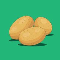 potato vector on green background