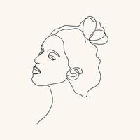Woman minimal hand-drawn illustration. one-line style drawing vector