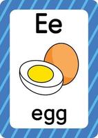 Egg vector isolated on white background letter E flashcard Egg cartoon