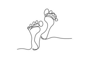 simple footsteps line vector