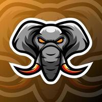 ilustración gráfica vectorial de un elefante en estilo de logotipo de esport. perfecto para el equipo de juego o el logotipo del producto vector