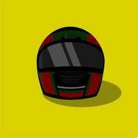 vector black red and green racer helmet yellow background