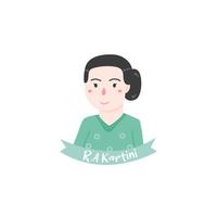 retrato del héroe del día de kartini vector