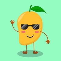 ilustración de lindo mango con expresión de sonrisa vector