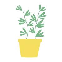 Illustration of house plant with flat style vector