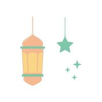 Illustration of lantern with star vector