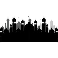 ilustración del vector de silueta de mezquita islámica