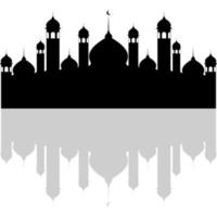 ilustración del vector de silueta de mezquita islámica