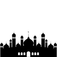 Illustration of Islamic Mosque Silhouette Vector