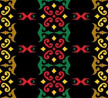 patrón sin costuras de patrón étnico dayak.motivo de tela indonesia tradicional.patrón de borneo. inspiración de diseño vectorial. textil creativo para moda o tela vector