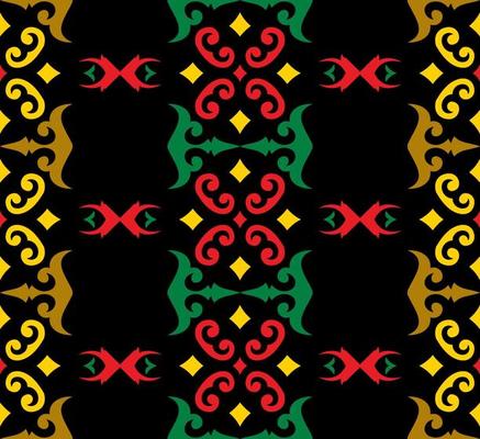 Seamless patern of dayak ethnic pattern.traditional Indonesian fabric motif.borneo pattern. vector design inspiration. Creative textile for fashion or cloth