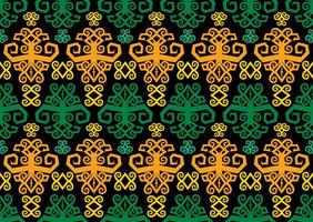 patrón sin costuras de patrón étnico dayak.motivo de tela indonesia tradicional.patrón de borneo. inspiración de diseño vectorial. textil creativo para moda o tela vector