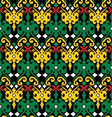 Seamless patern of dayak ethnic pattern.traditional Indonesian fabric motif.borneo pattern. vector design inspiration. Creative textile for fashion or cloth