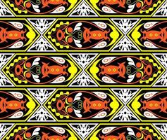 Seamless patern of dayak ethnic pattern.traditional Indonesian fabric motif.borneo pattern. vector design inspiration. Creative textile for fashion or cloth