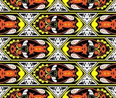 patrón sin costuras de patrón étnico dayak.motivo de tela indonesia tradicional.patrón de borneo. inspiración de diseño vectorial. textil creativo para moda o tela vector