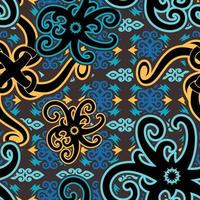 Seamless patern of dayak ethnic pattern.traditional Indonesian fabric motif.borneo pattern. vector design inspiration. Creative textile for fashion or cloth