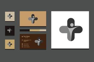 polyclinic logo vector with cross