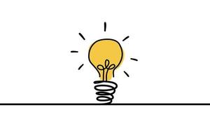 Light bulb of a yellow business ideas concept. vector