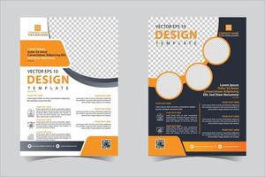 Orange and Black business annual report brochure flyer design template vector, Leaflet cover presentation abstract geometric background, modern publication poster magazine, layout in A4 size vector