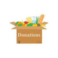 caja de donación de alimentos vector
