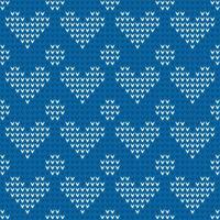 Seamless pattern knit hearts background vector