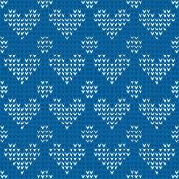 Seamless pattern knit hearts background vector