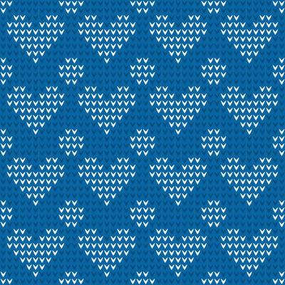 Seamless pattern knit hearts background