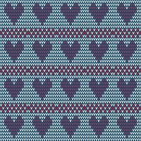 Seamless pattern knit hearts background vector