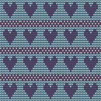 Seamless pattern knit hearts background vector