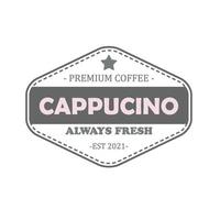 diseño vintage de capuchino que se puede utilizar para logotipos, iconos, marcas, etiquetas de productos, plantillas vector