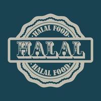 halal emblem design. vintage retro logo design, icon, stamp, prouct tag for business purposes vector