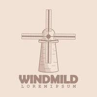 windmild logo. can be used for logos, icons, emblems, templates, product tags and so on vector