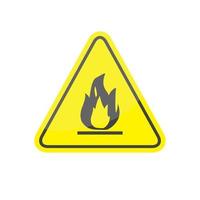 vector illustration of triangle flammable sign template icon.