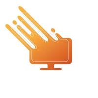 vector illustration of a computer monitor logo template.