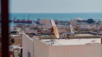 Dwelling houses near to port, Sousse port video