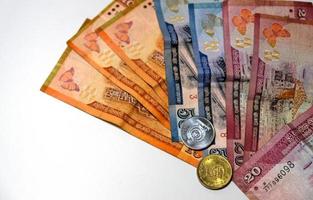 Sri Lankan banknotes and coins photo