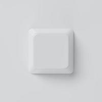 White empty keyboard button on background. Computer and object concept. 3D illustration rendering photo