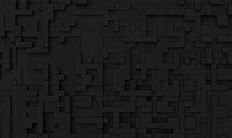 Black mosaic abstract background. Wallpaper and backdrop art concept. 3D illustration rendering photo