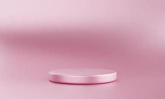Minimal pink podium stage background. Abstract object scene for advertisement concept. 3D illustration rendering photo