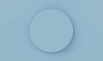 Top view blue minimal circular product podium background. Abstract and object concept. 3D illustration rendering photo