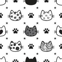 Vector cats seamless repeat pattern design background. cute girly pattern.