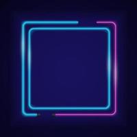 Glowing neon frame. Geometric border bright shine vectro illustration. vector