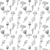 Mushroom illustration pattern. Line with shadow graphic vector. Pattern in swatches. vector