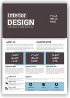 Corporate flyer template for interior design. Business flyer template vector