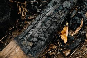 details of wood-fired charcoal in a traditional kitchen photo