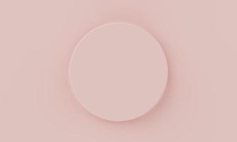 Top view coral pink minimal circular product podium background. Abstract and object concept. 3D illustration rendering photo