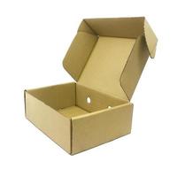 Cardboard box on white photo