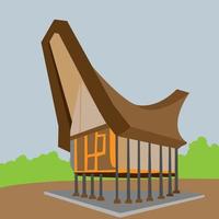 south sulawesi traditional house illustration vector