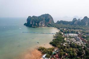 Aerial view of Railay beach in summer day in Krabi, Thailand photo