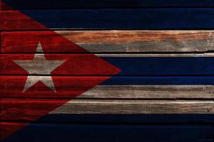 Flag of Cuba on wood photo